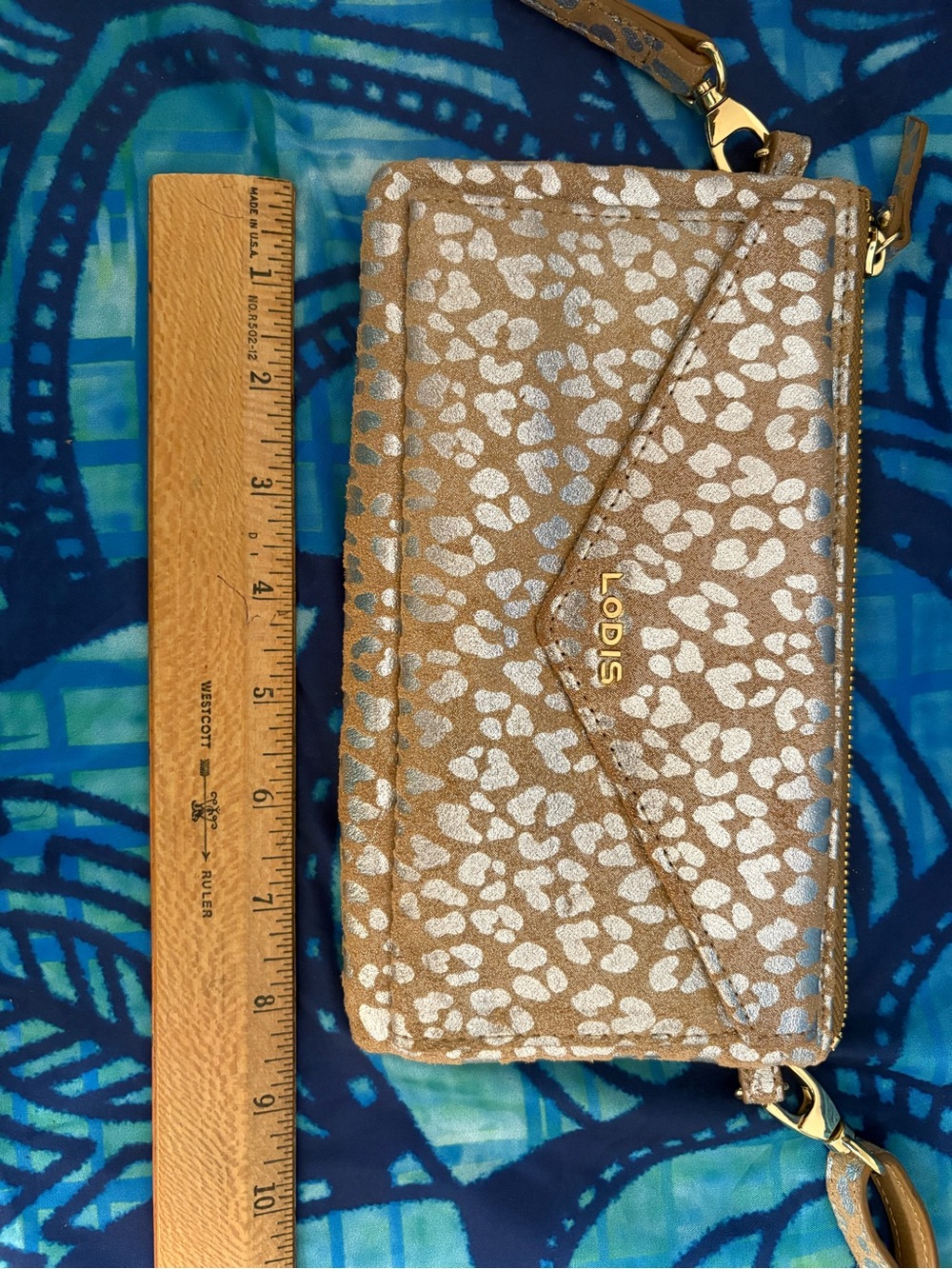 Lodis Metallic Tan Wristlet Wallet - Tan and Silver
